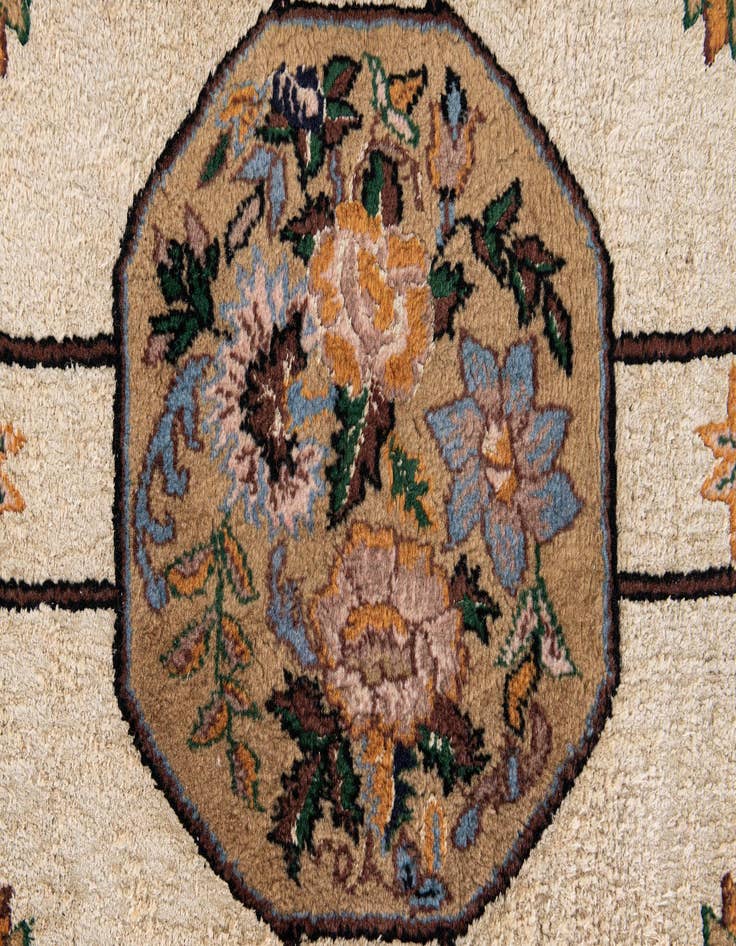 Detail image of  2' 11 x 3'  Hand Knotted Kashmir Oriental Square Rug