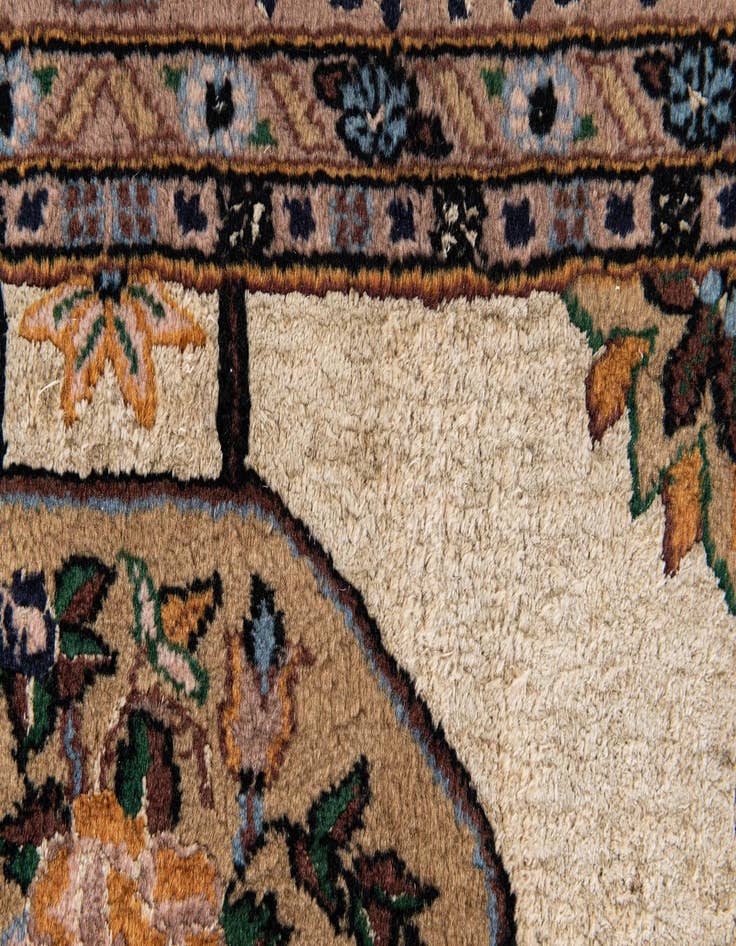 Detail image of  2' 11 x 3'  Hand Knotted Kashmir Oriental Square Rug