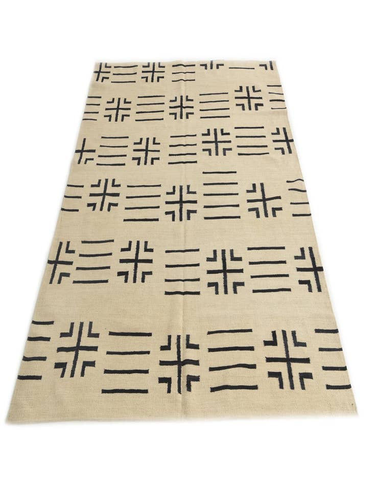 Detail image of  5' 4 x 6' 6  Hand Woven Kilim Modern Wool Square Rug