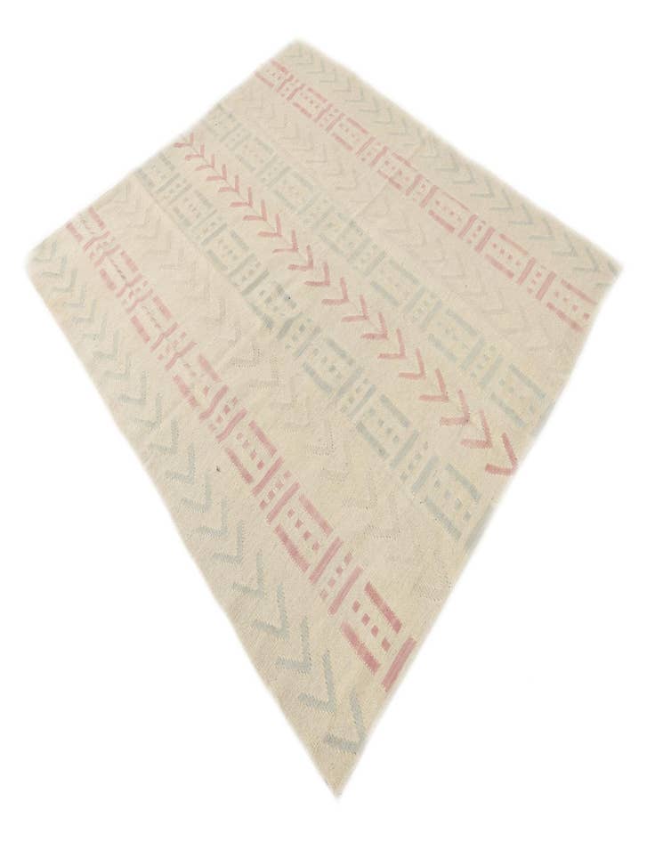 Detail image of  5' 2 x 5' 11  Hand Woven Kilim Modern Wool Square Rug