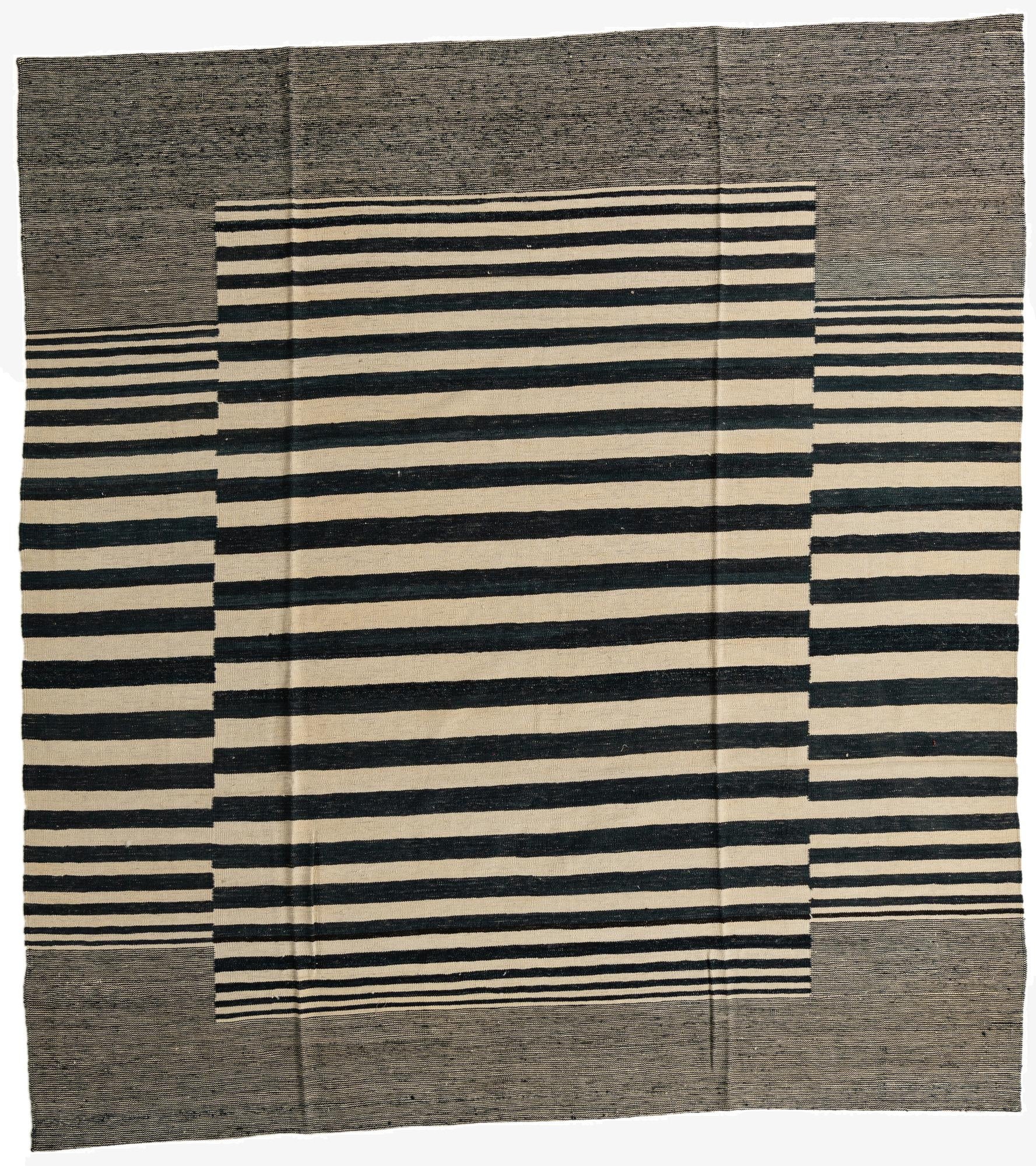  8' 9 x 9' 6  Hand Woven Kilim Modern Wool Square Rug