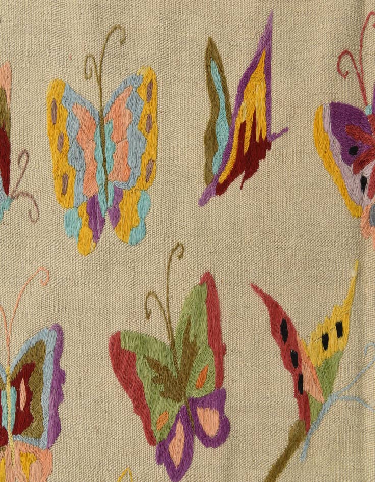 Detail image of  5' 2 x 6' 5  Hand Woven Kilim Suzani Wool Square Rug