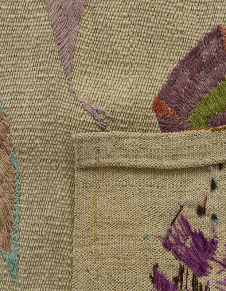 Detail image of  5' 4 x 6' 2  Hand Woven Kilim Suzani Wool Square Rug