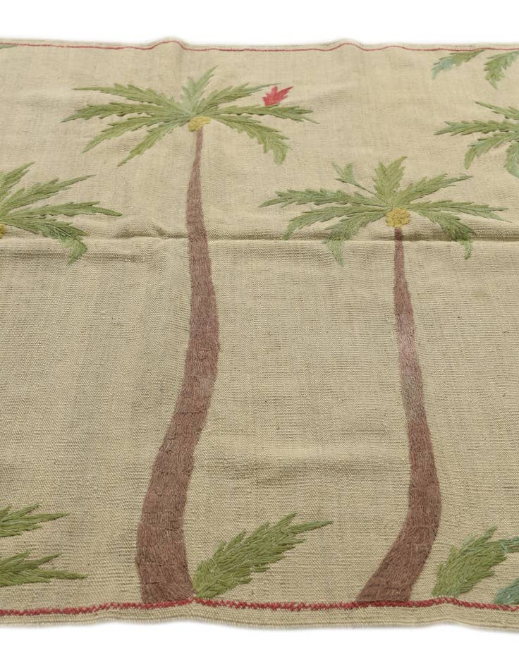 Detail image of  5' x 6' 2  Hand Woven Kilim Suzani Wool Square Rug