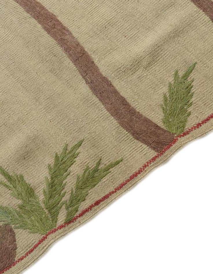 Detail image of  5' x 6' 2  Hand Woven Kilim Suzani Wool Square Rug