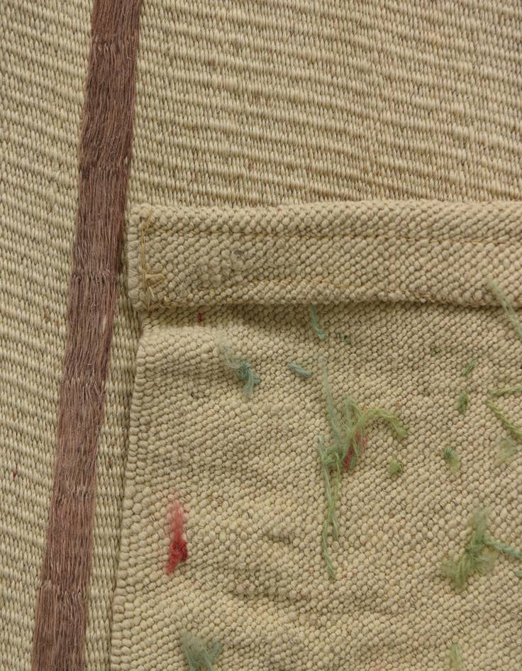 Detail image of  5' x 6' 2  Hand Woven Kilim Suzani Wool Square Rug