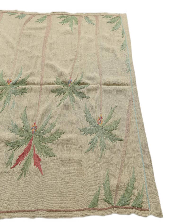 Detail image of  5' x 6' 2  Hand Woven Kilim Suzani Wool Square Rug