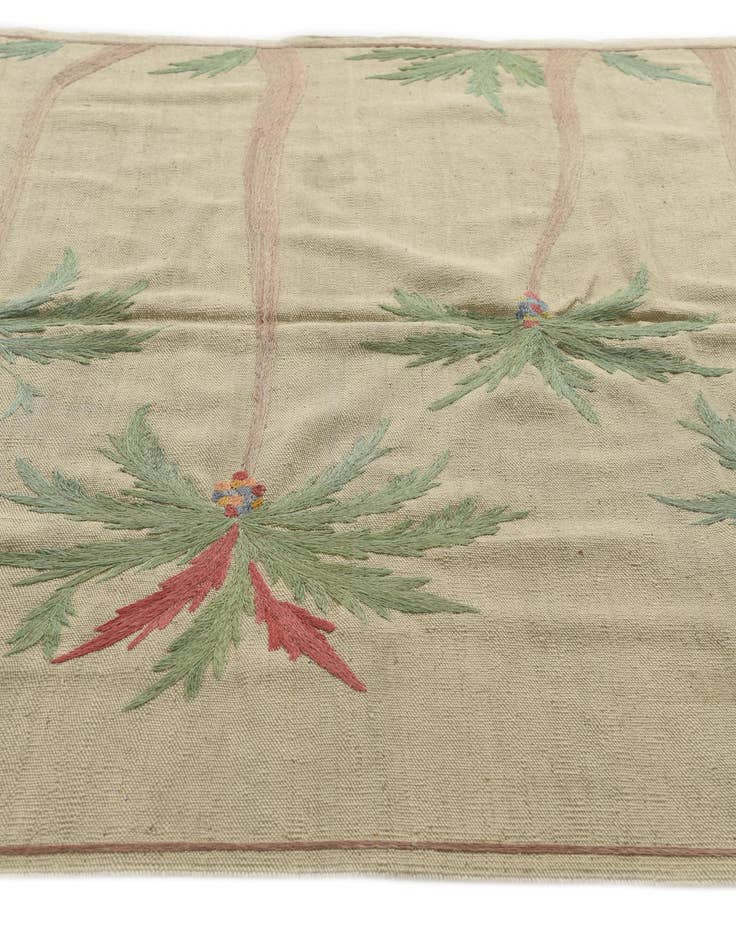 Detail image of  5' x 6' 2  Hand Woven Kilim Suzani Wool Square Rug