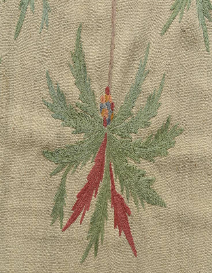 Detail image of  5' x 6' 2  Hand Woven Kilim Suzani Wool Square Rug