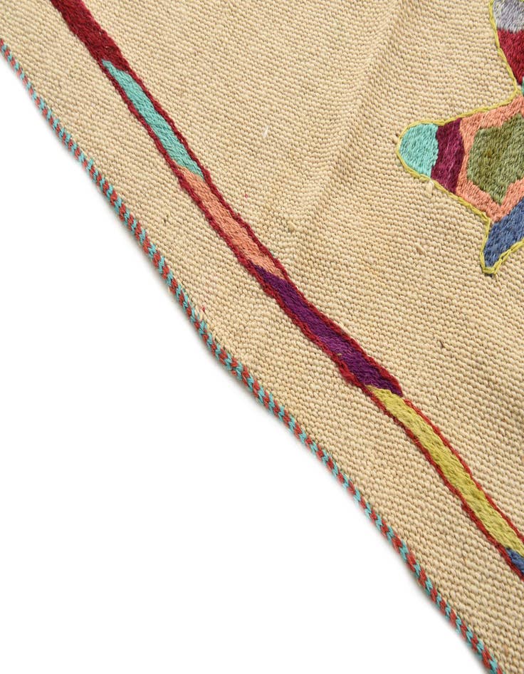 Detail image of  5' 2 x 6' 8  Hand Woven Kilim Suzani Wool Square Rug