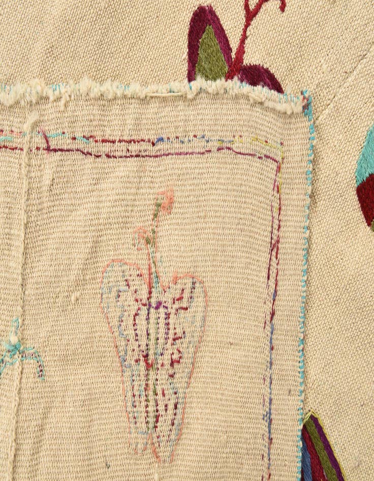 Detail image of  5' 2 x 6' 8  Hand Woven Kilim Suzani Wool Square Rug