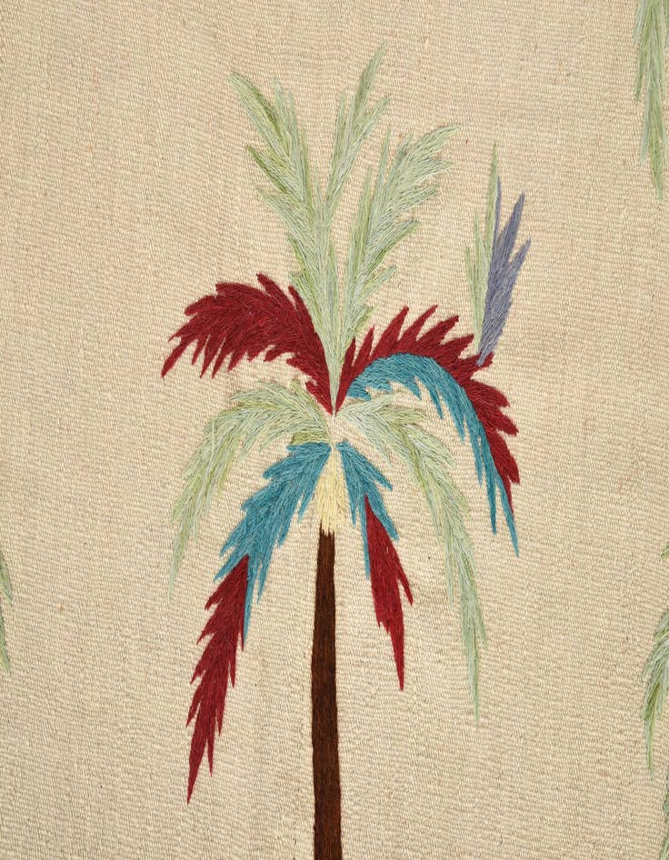 Detail image of  5' 2 x 6' 1  Hand Woven Kilim Suzani Wool Square Rug