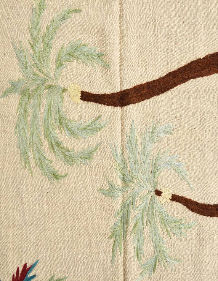 Detail image of  5' 2 x 6' 1  Hand Woven Kilim Suzani Wool Square Rug