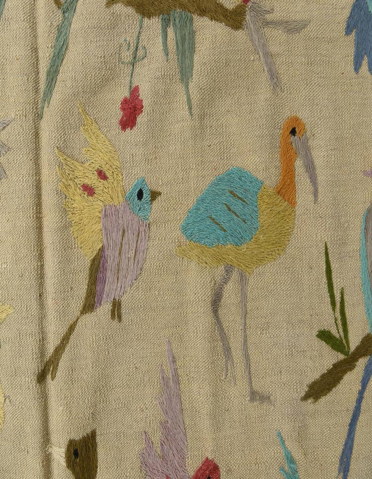 Detail image of  5' x 6' 1  Hand Woven Kilim Suzani Wool Square Rug