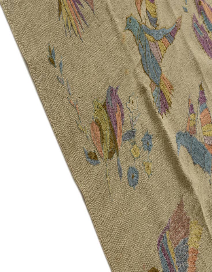 Detail image of  8' 2 x 8' 10  Hand Woven Kilim Suzani Wool Square Rug