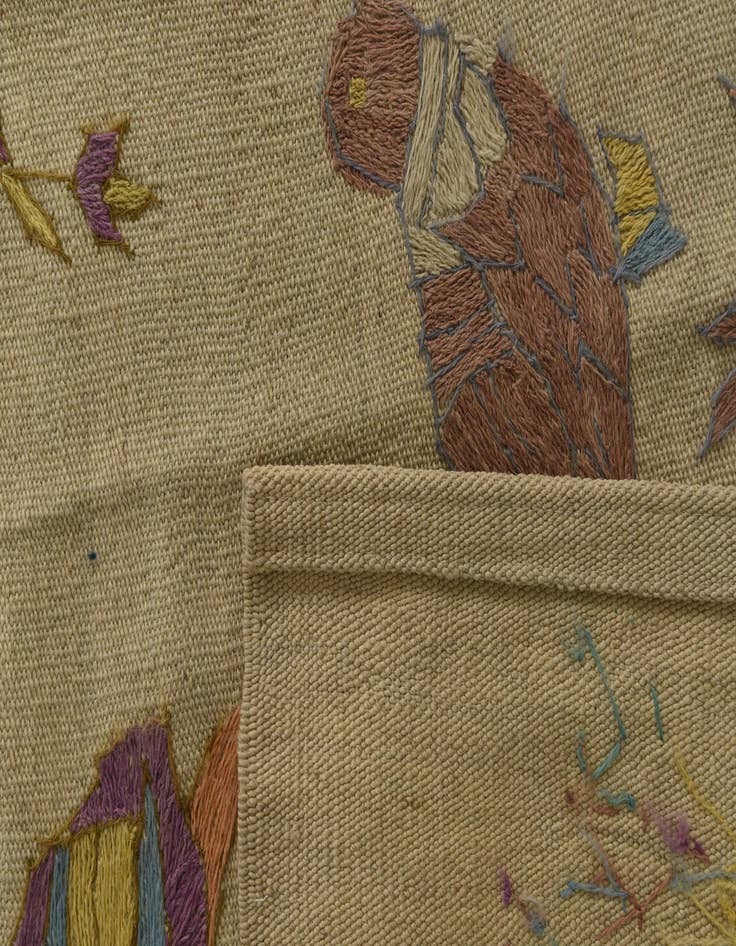 Detail image of  8' 2 x 8' 10  Hand Woven Kilim Suzani Wool Square Rug