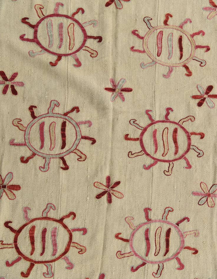 Detail image of  5' 4 x 6' 8  Hand Woven Kilim Suzani Wool Square Rug