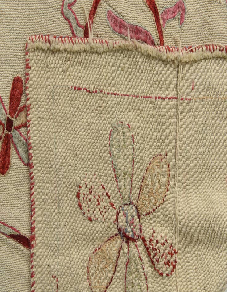 Detail image of  5' 4 x 6' 8  Hand Woven Kilim Suzani Wool Square Rug