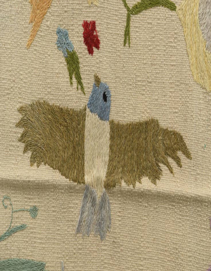 Detail image of  5' 2 x 6' 2  Hand Woven Kilim Suzani Wool Square Rug