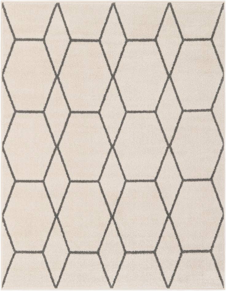 Detail image of 5' 3 x 5' 3 Lattice Frieze Square Rug