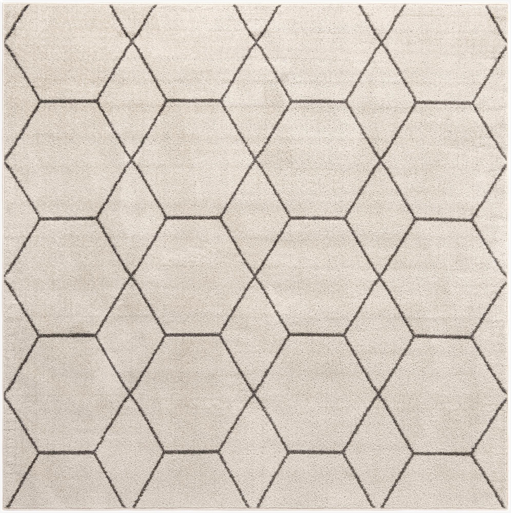  7' x 7' Lattice Frieze Square Rug