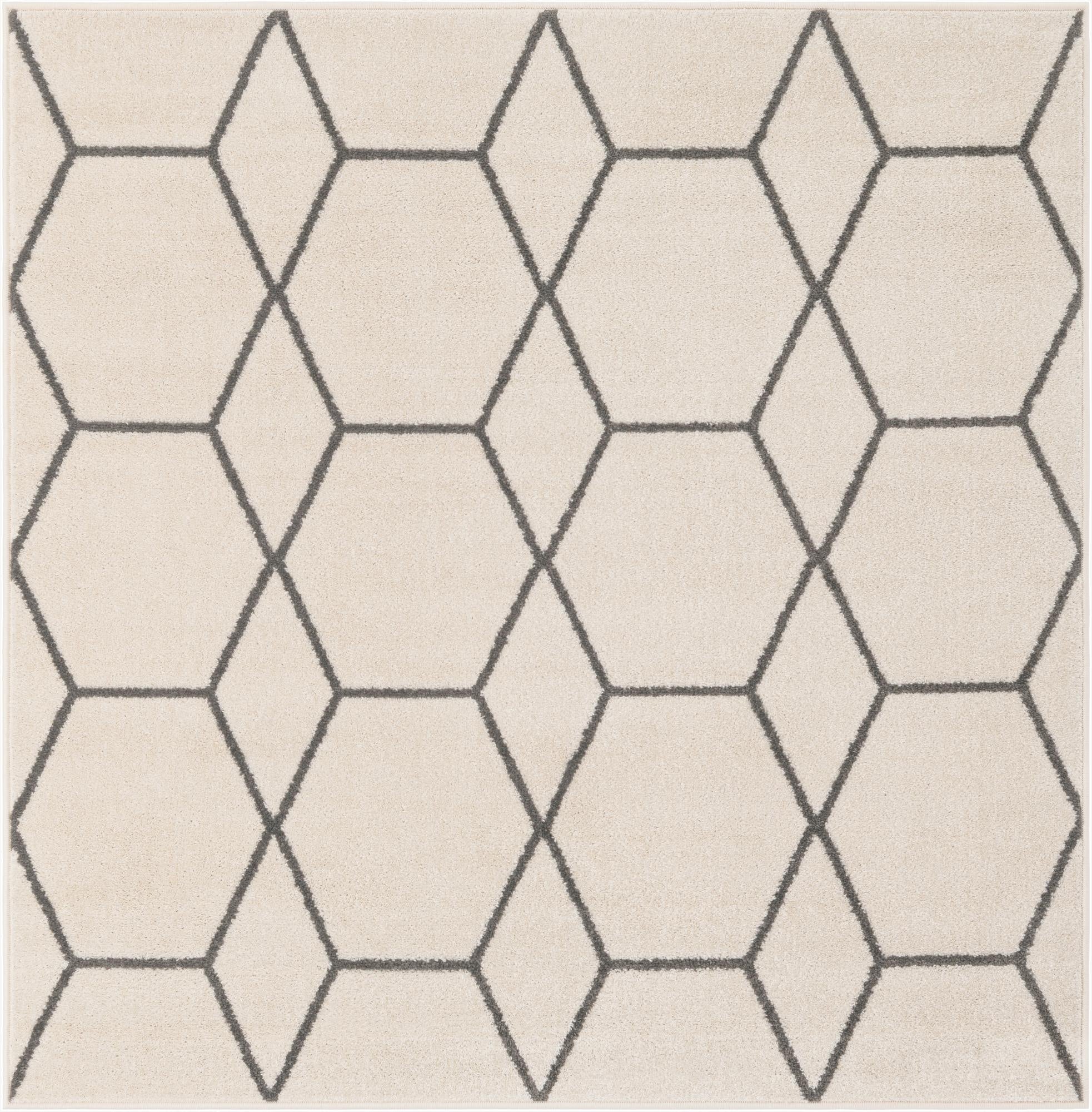  5' 3 x 5' 3 Lattice Frieze Square Rug