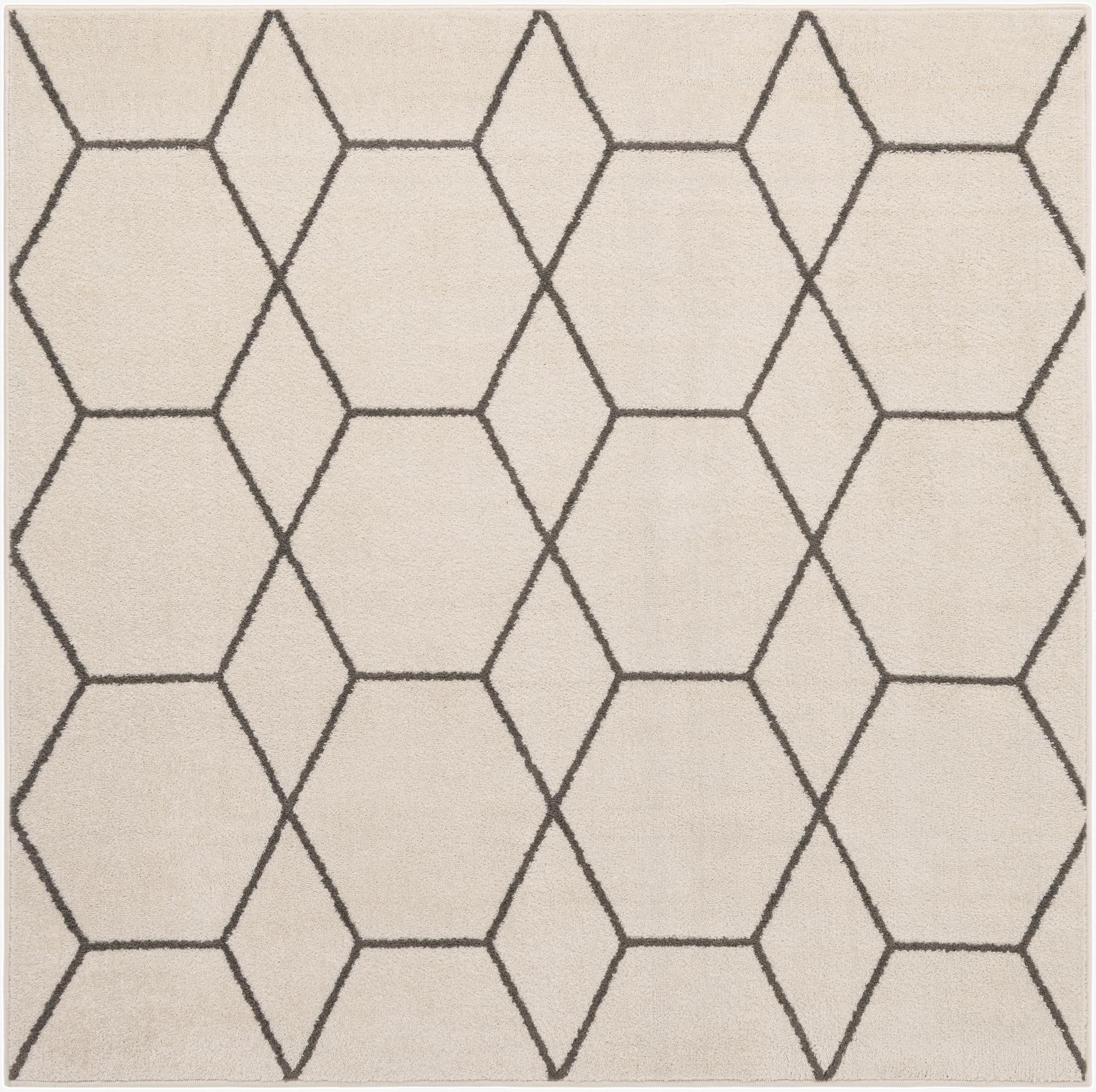  6' x 6' Lattice Frieze Square Rug