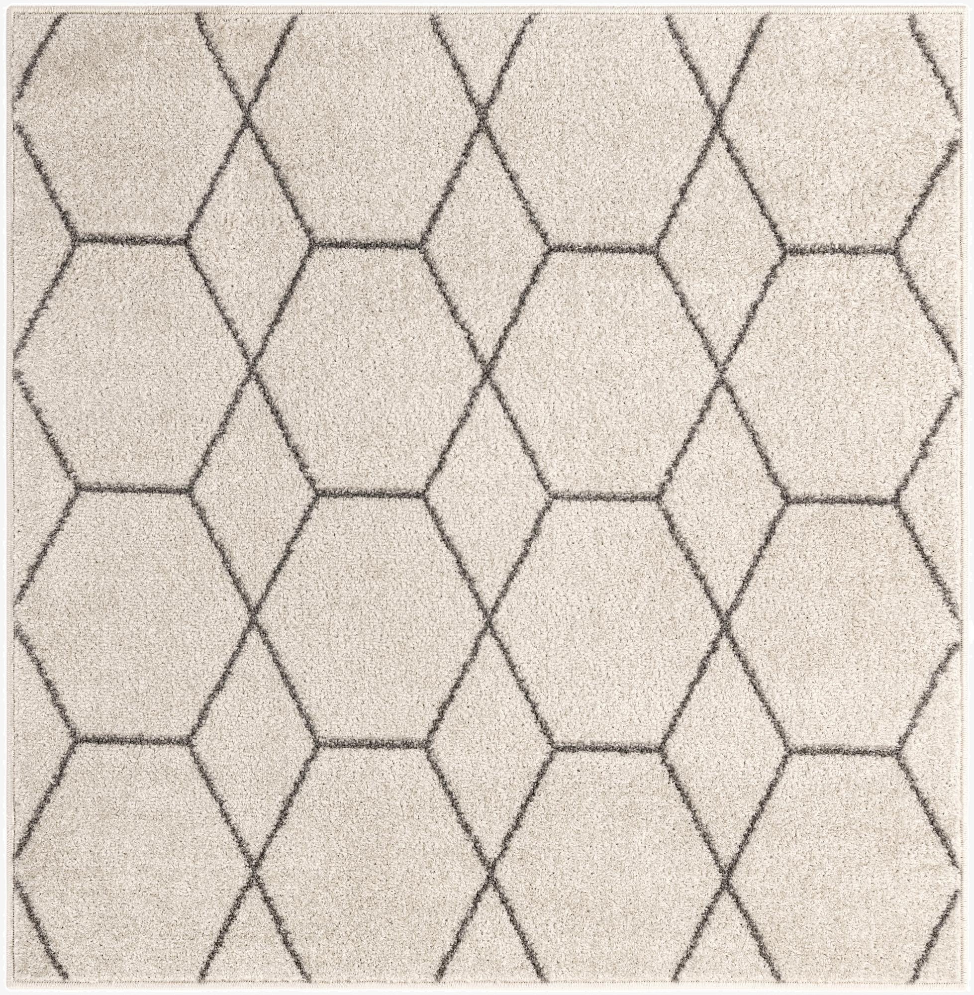  4' x 4' Lattice Frieze Square Rug