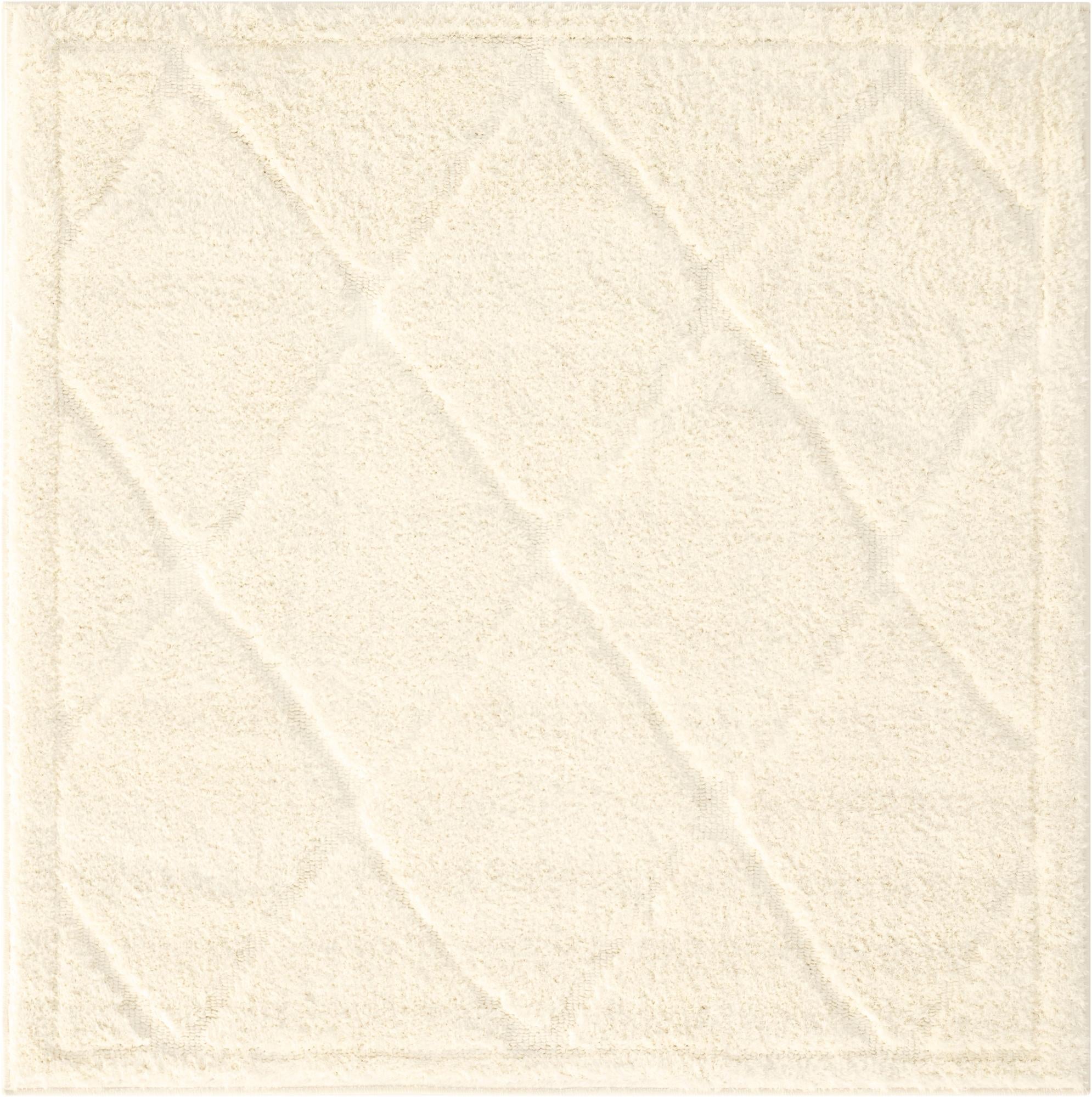  4' x 4' Lattice Shag Square Rug