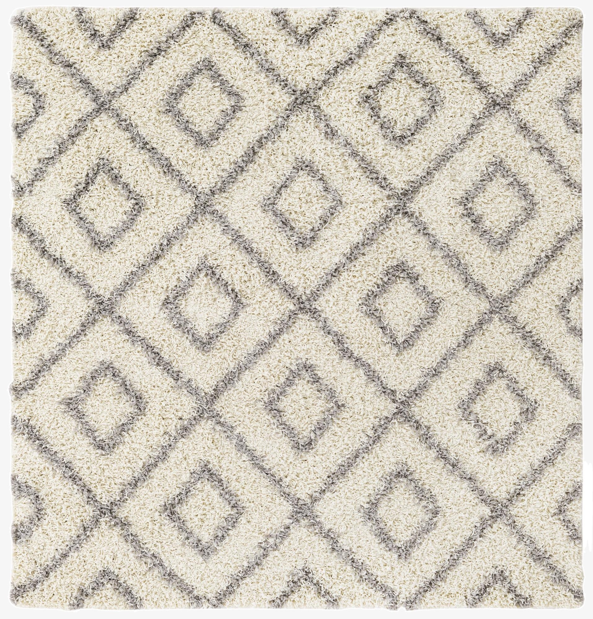  5' 3 x 5' 3 Lattice Shag Square Rug