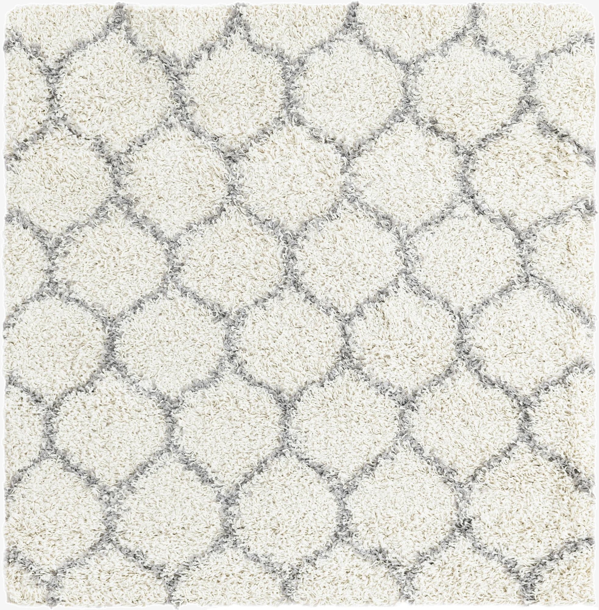  4' x 4' Lattice Shag Square Rug