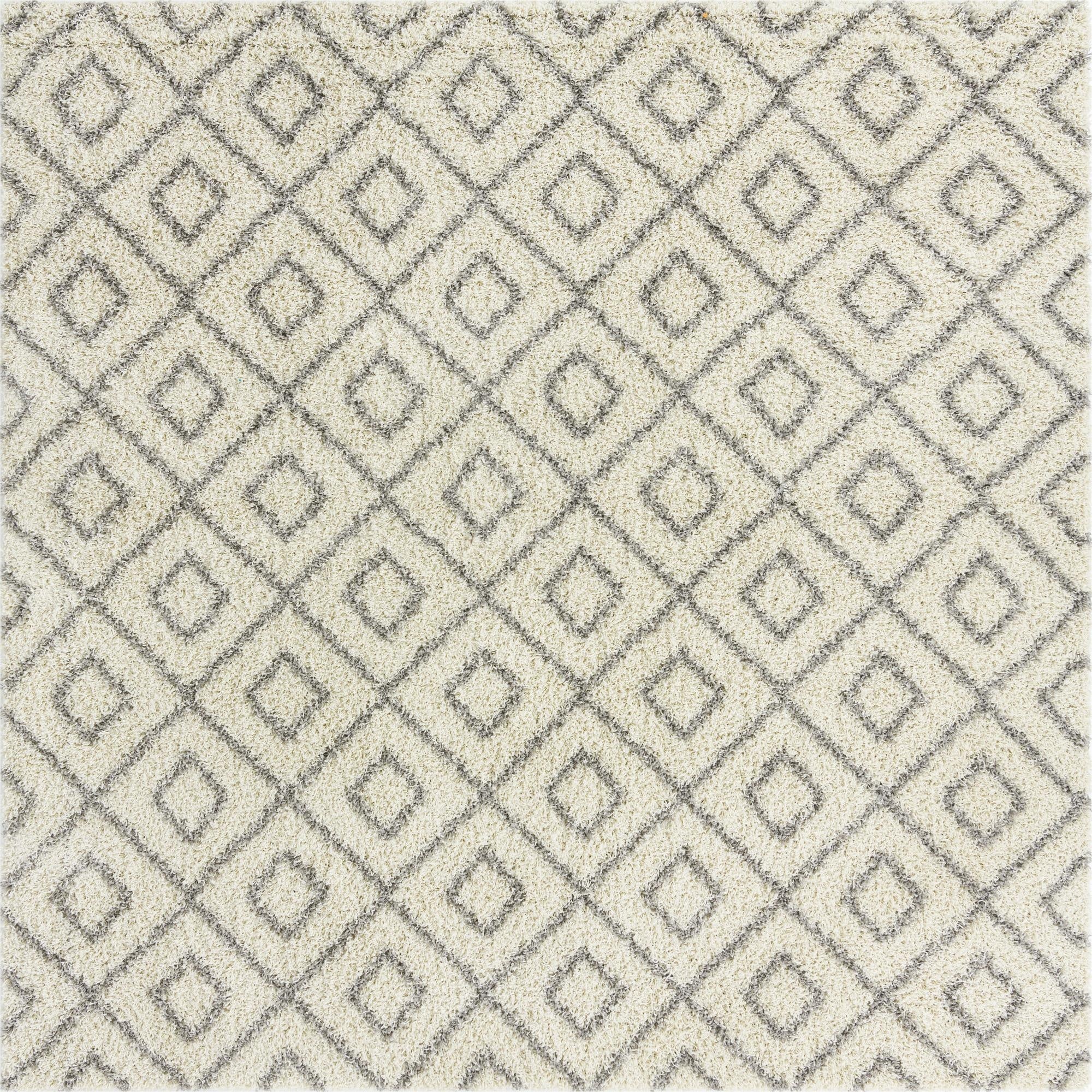  10' x 10' Lattice Shag Square Rug