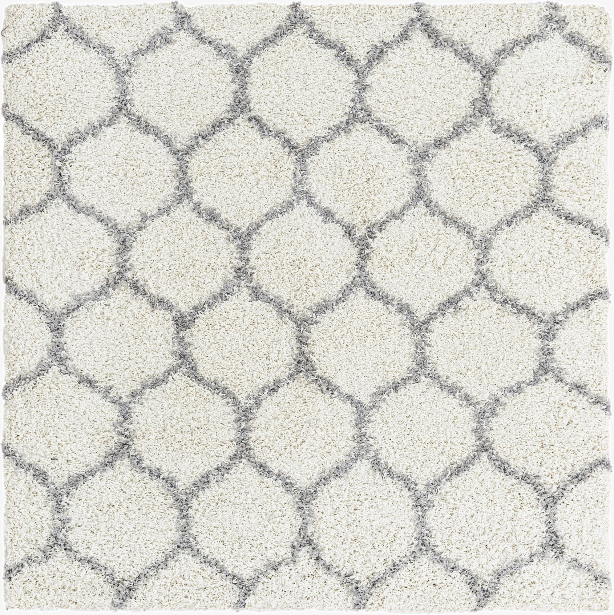  5' 3 x 5' 3 Lattice Shag Square Rug