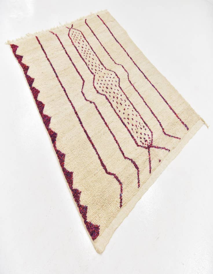 Detail image of  5' 7 x 6' 8  Hand Knotted Moroccan Wool Square Rug