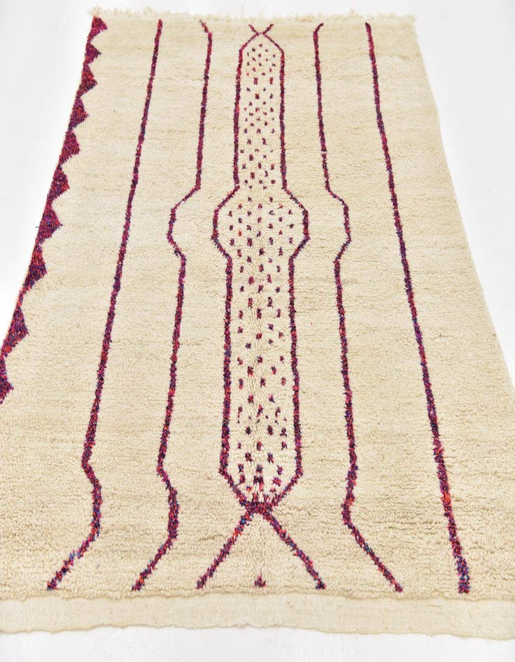 Detail image of  5' 7 x 6' 8  Hand Knotted Moroccan Wool Square Rug