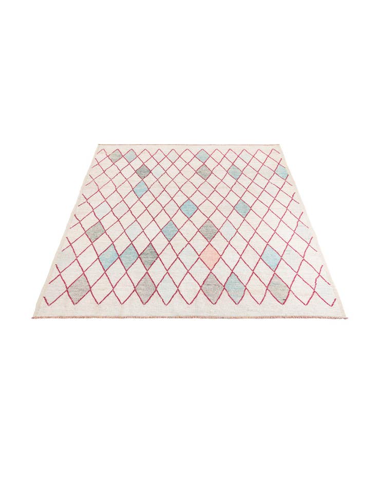 Detail image of  9' x 9' 9  Hand Knotted Moroccan Wool Square Rug