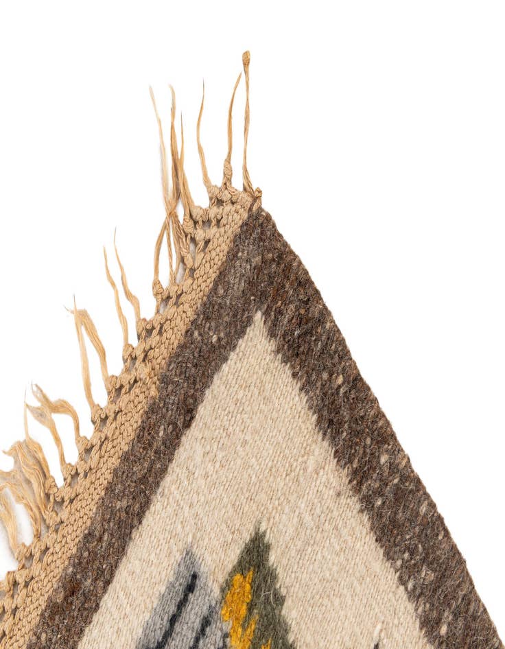 Detail image of  1' 8 x 1' 9  Hand Knotted Moroccan Wool Square Rug