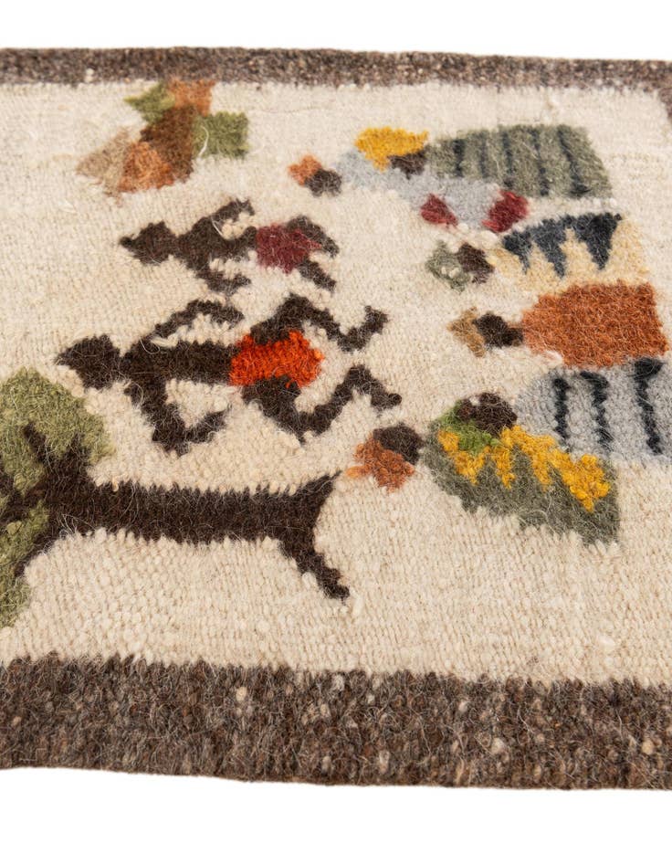 Detail image of  1' 8 x 1' 9  Hand Knotted Moroccan Wool Square Rug