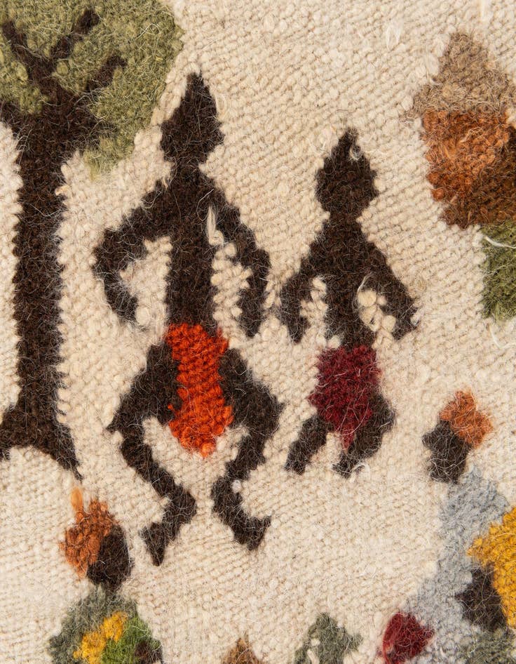 Detail image of  1' 8 x 1' 9  Hand Knotted Moroccan Wool Square Rug