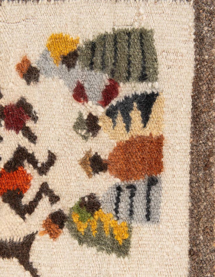 Detail image of  1' 8 x 1' 9  Hand Knotted Moroccan Wool Square Rug