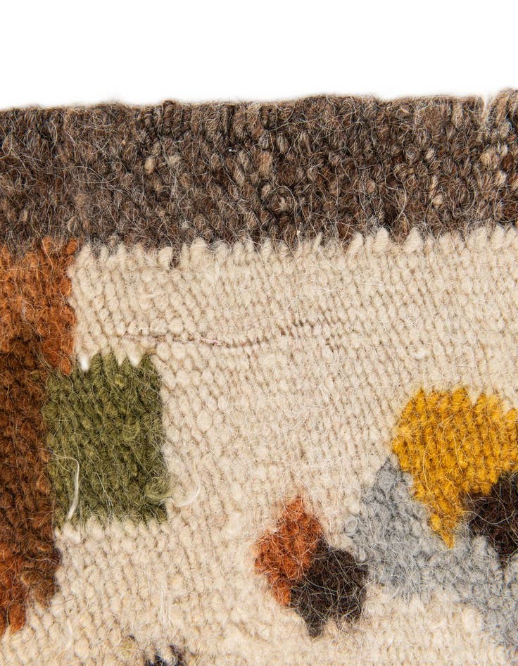 Detail image of  1' 8 x 1' 9  Hand Knotted Moroccan Wool Square Rug