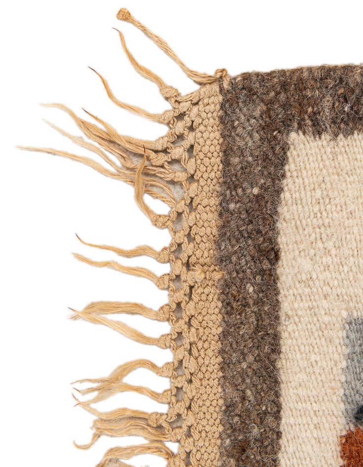 Detail image of  1' 8 x 1' 9  Hand Knotted Moroccan Wool Square Rug