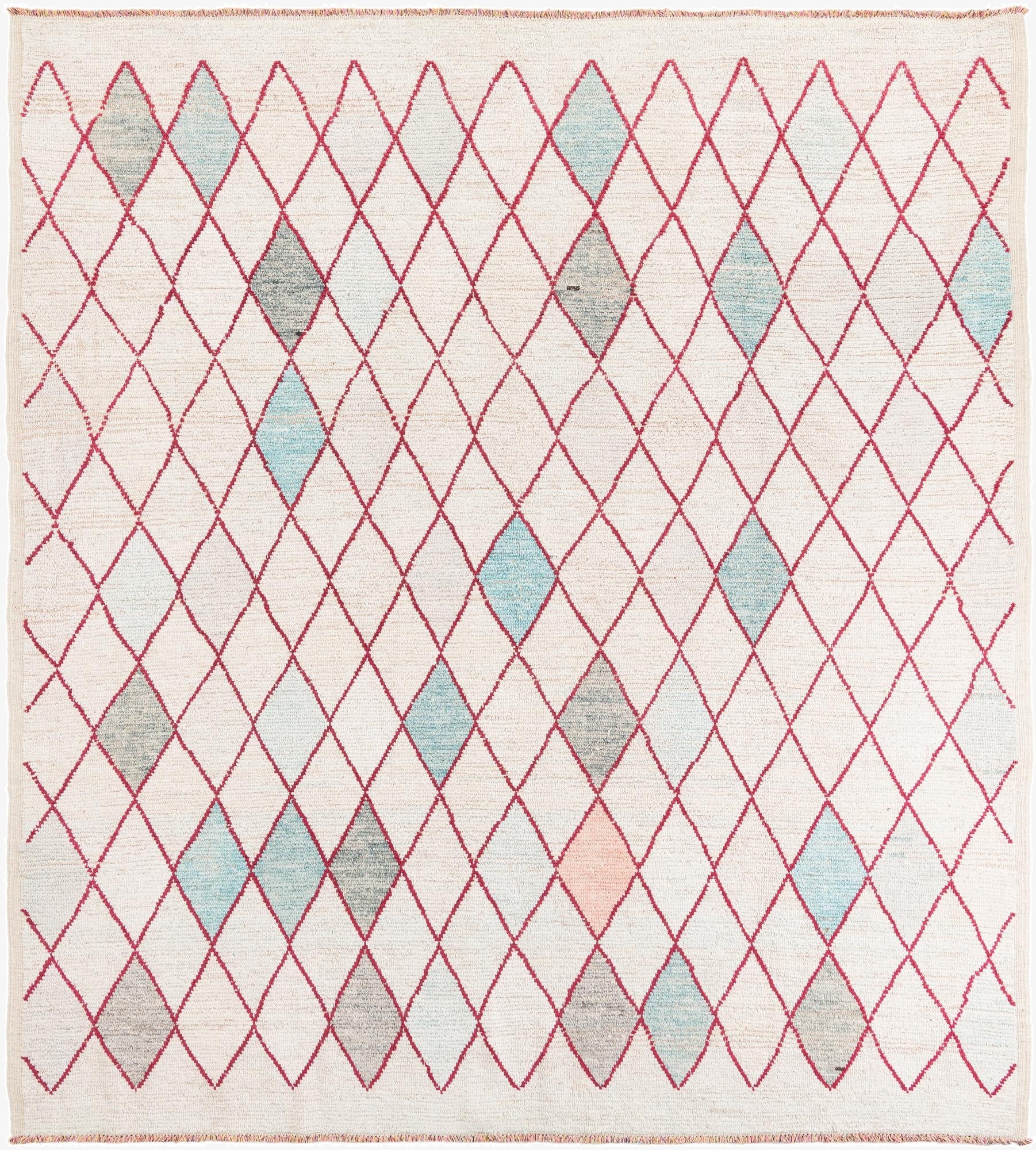  9' x 9' 9  Hand Knotted Moroccan Wool Square Rug