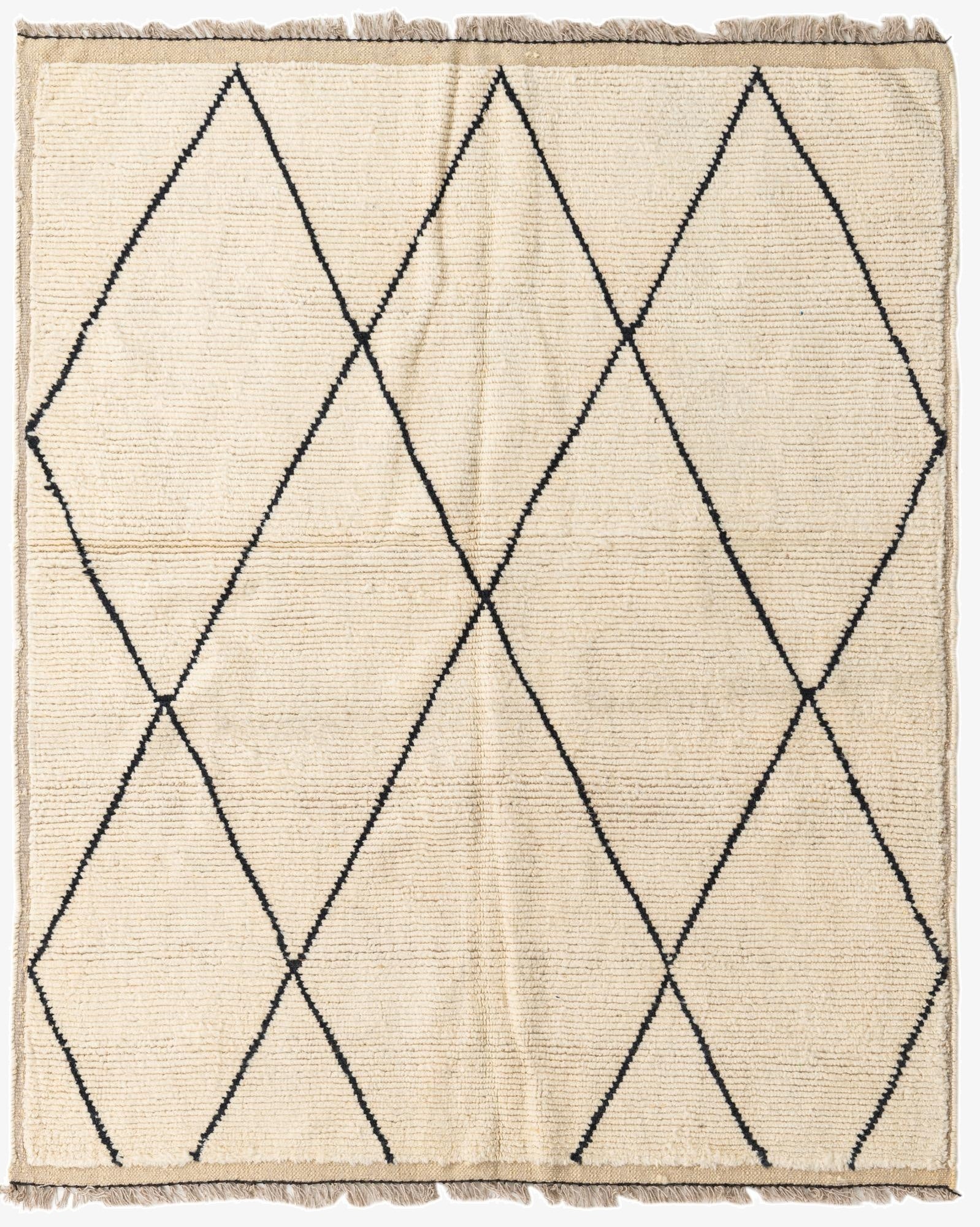  5' 5 x 6' 7  Hand Knotted Moroccan Wool Square Rug