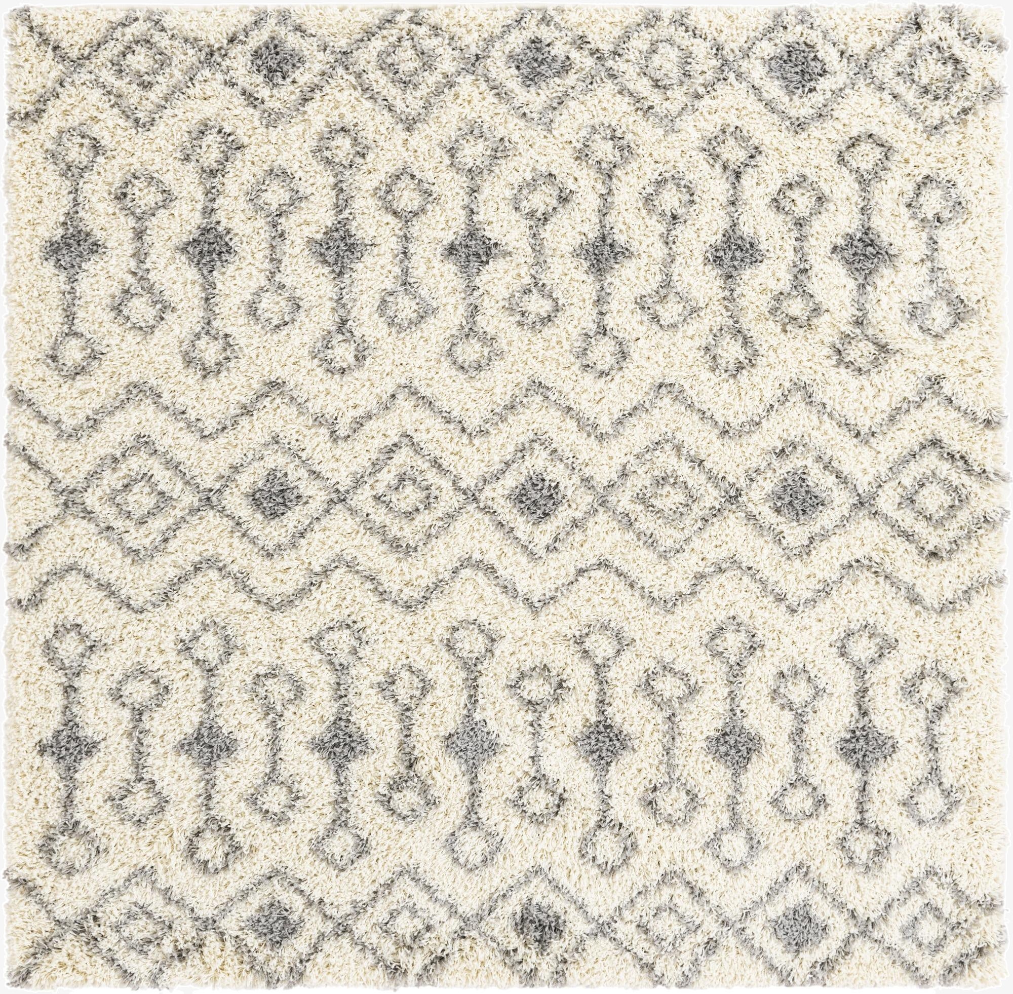  6' x 6' Moroccan Trellis Shag Square Rug