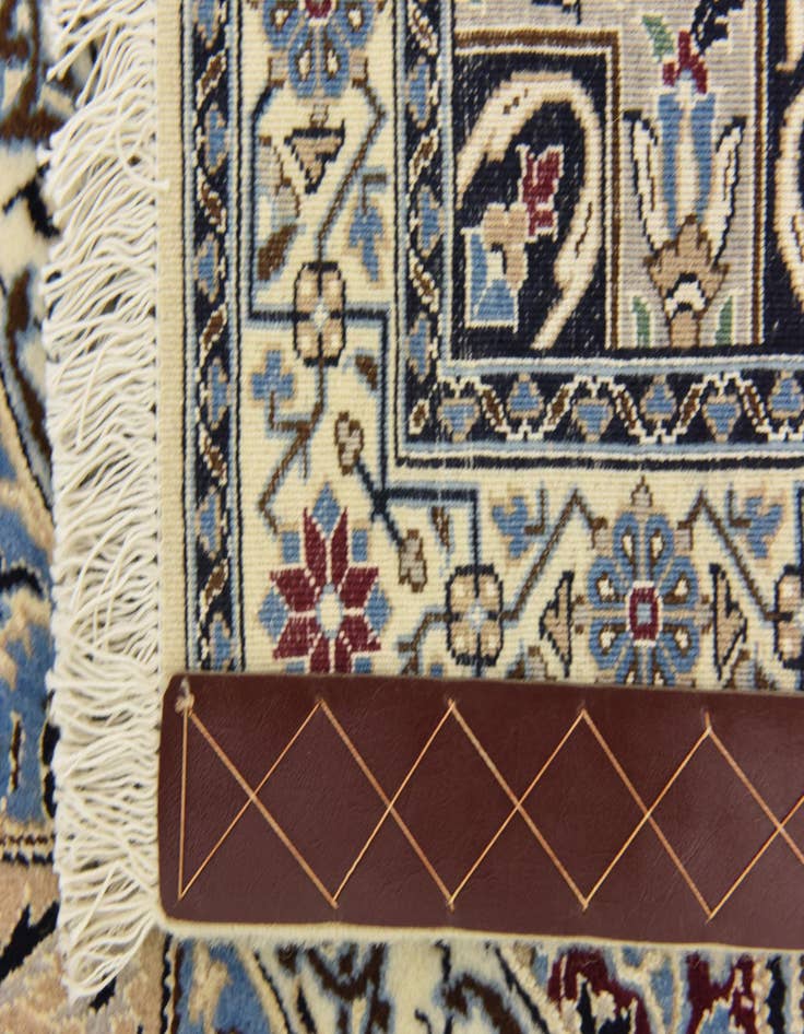 Detail image of  6' 7 x 8'  Hand Knotted Nain Persian Square Rug