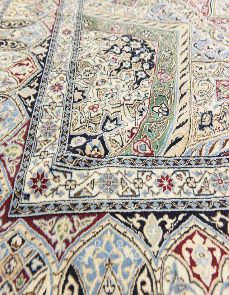 Detail image of  6' 7 x 8'  Hand Knotted Nain Persian Square Rug