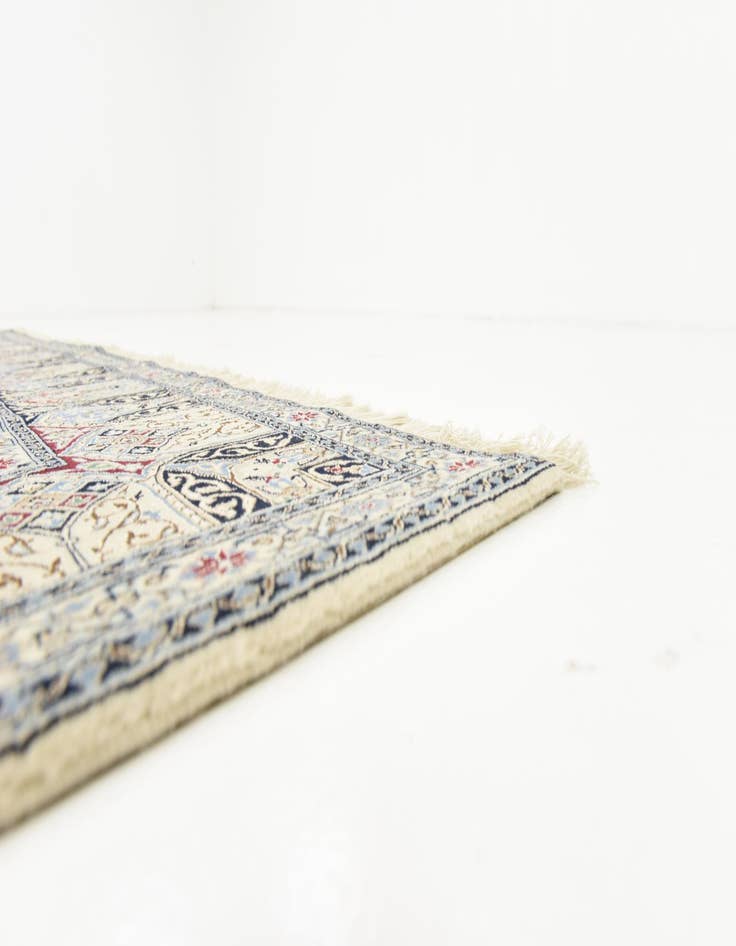 Detail image of  6' 7 x 8'  Hand Knotted Nain Persian Square Rug