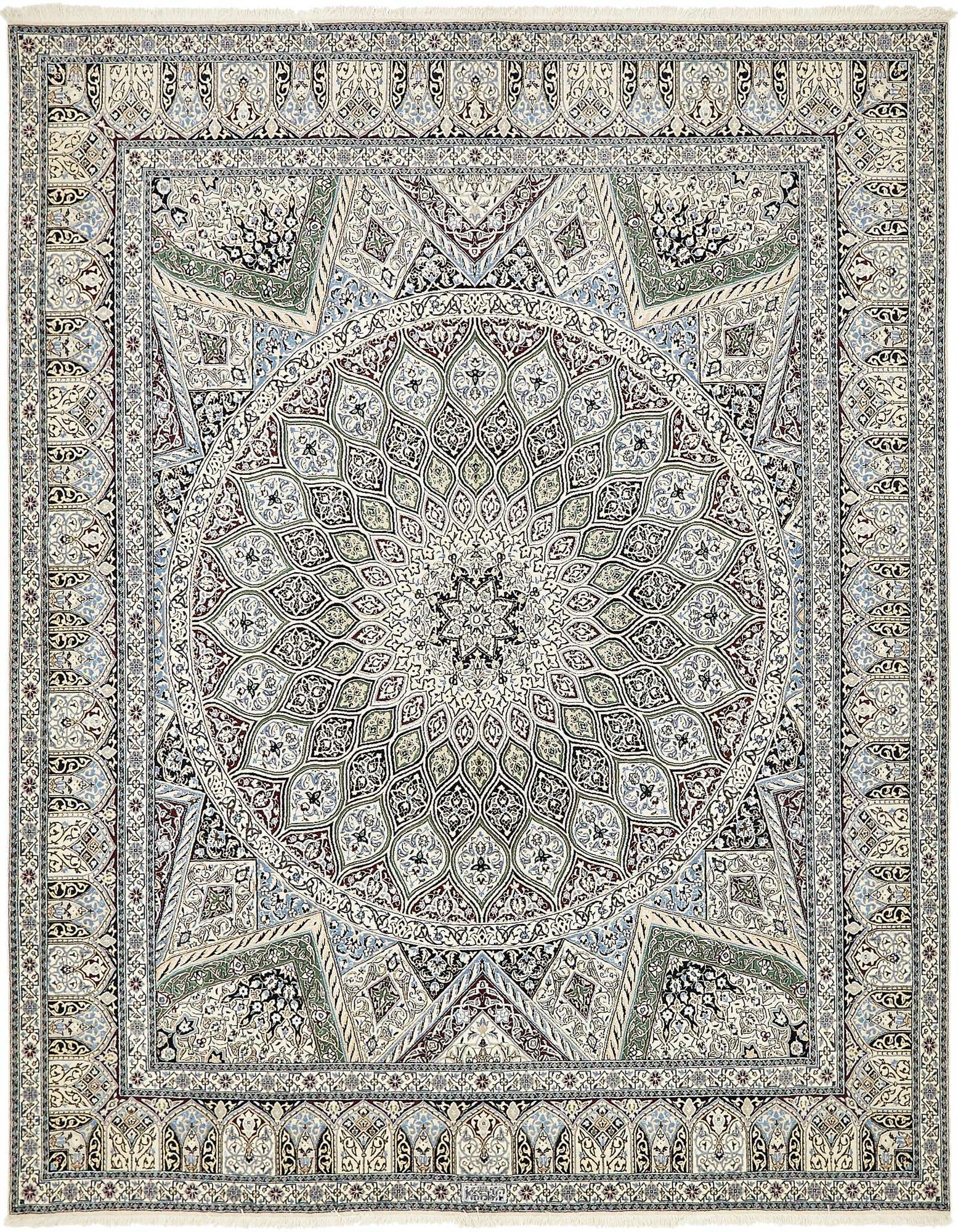 Primary image  6' 7 x 8'  Hand Knotted Nain Persian Square Rug