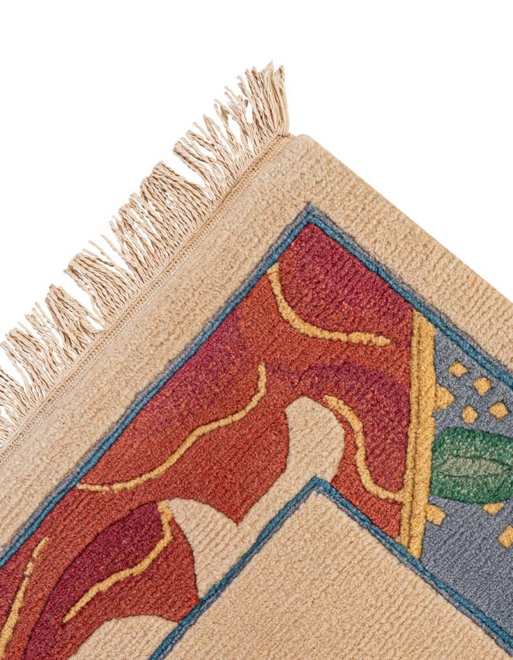Detail image of  6' 7 x 6' 8  Hand Knotted Nepal Wool Square Rug